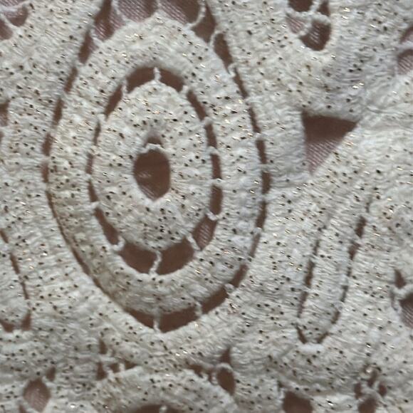 NWT Eyeshadow Tank Top Pink White Lace Detail Glitter Sheer Size Medium - Picture 3 of 7